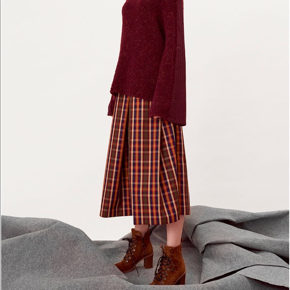 Anthropologie check multicolor skirt